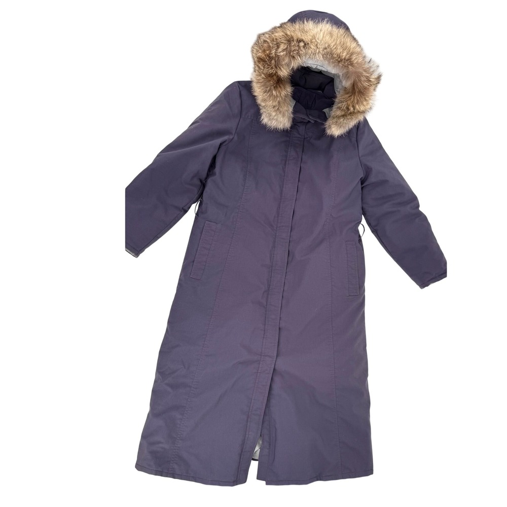 LL Bean Long Parka Women S Goose Down Coyote Fur Vintage Coat RARE